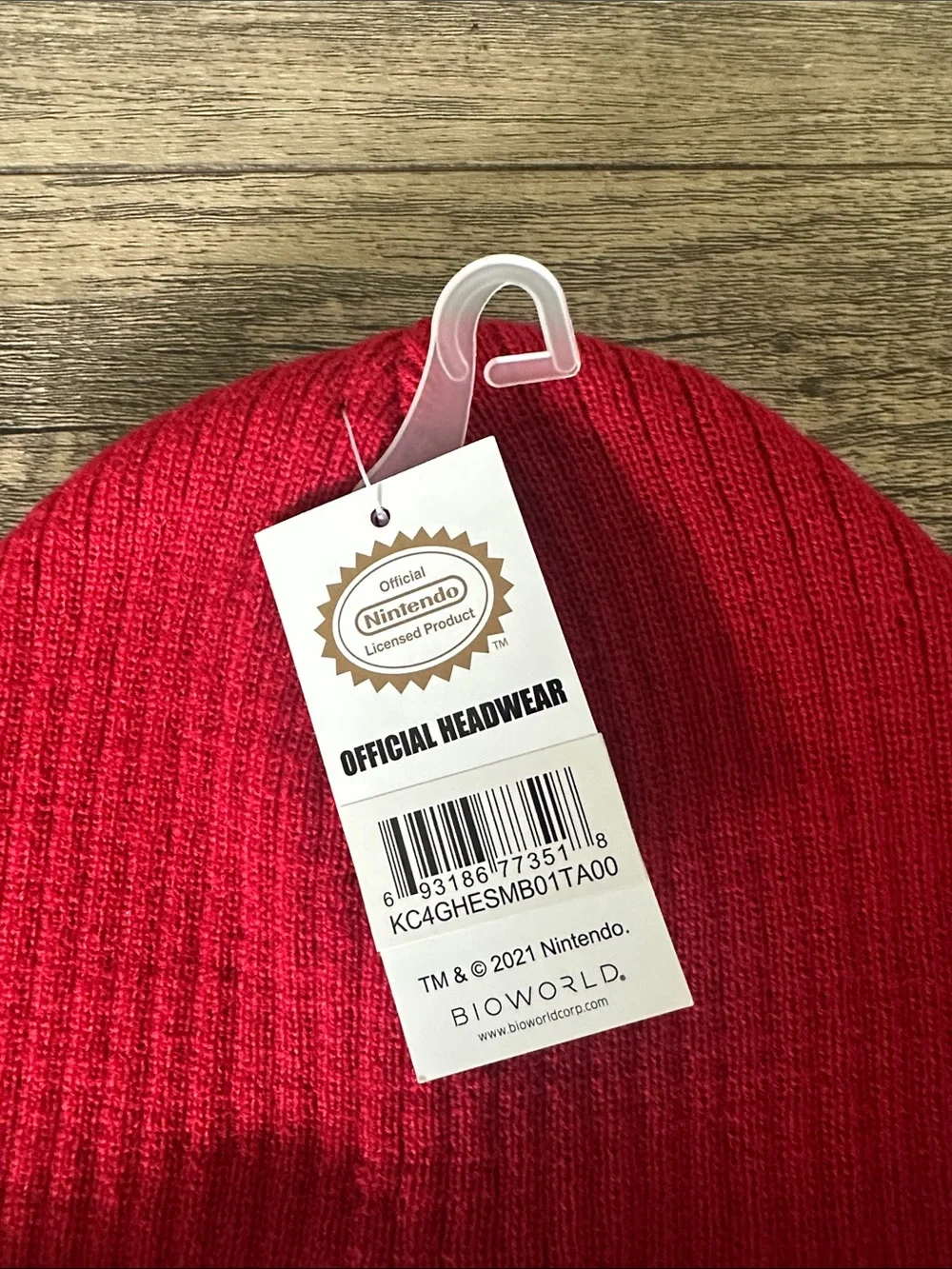 Nintendo Red Super Mario Knit Beanie with Embroidered M Patch